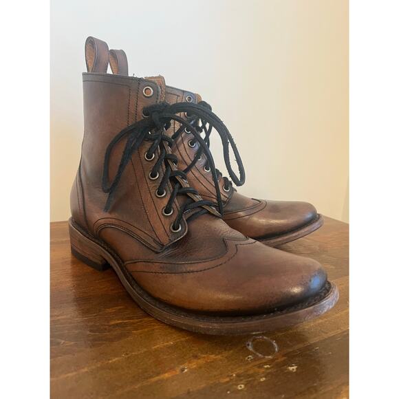 Freebird Bodie Lace Up Zippered Pull Tab Leather Boots Men’s Size 8 Classic - Picture 1 of 9